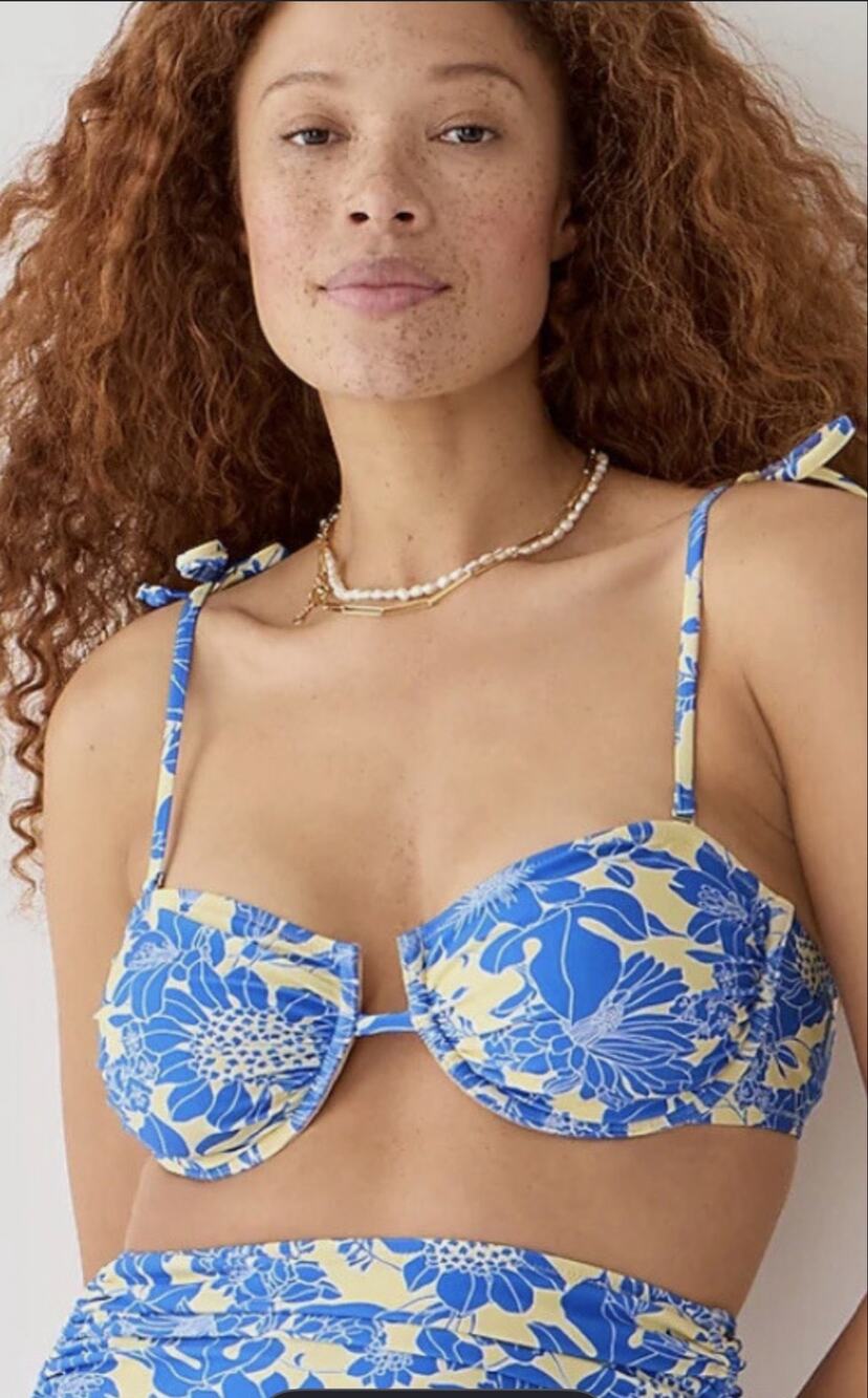 J. Crew floral bikini top size 32 A